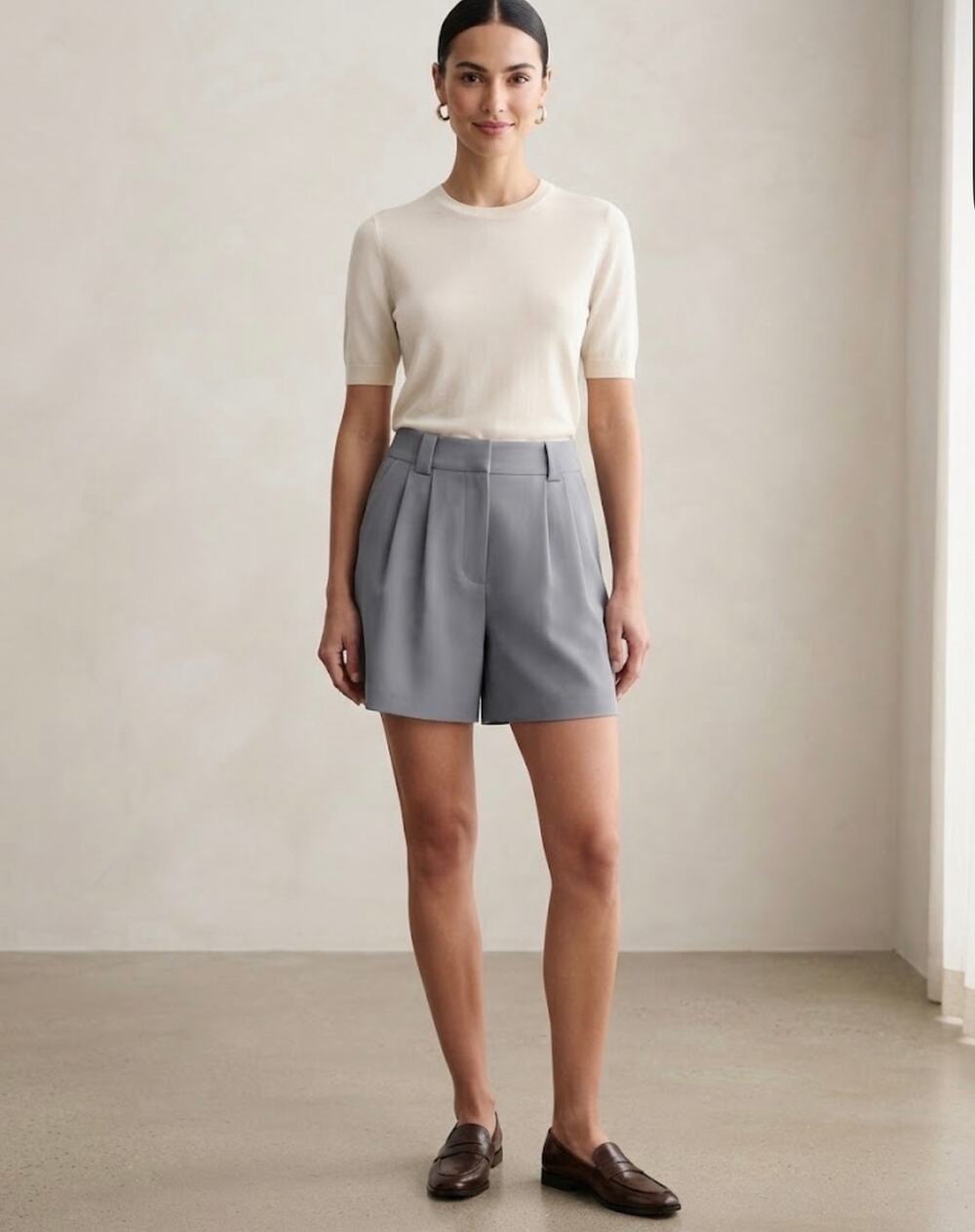 NWT revolve gray pleated shorts size M